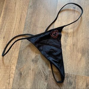 VS Vintage rhinestone heart thong panty